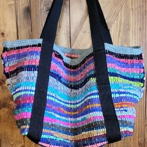 Colorful Striped Tote Bag